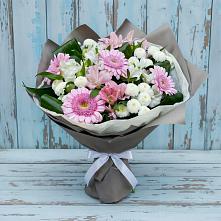 Букет цветов из:  Герберы, Альстромерии и Хризантемы #REPLACE_PRED# Степаньково