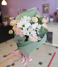 Букет цветов из:  Хризантемы и Розы #REPLACE_PRED# Степаньково