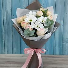 Букет цветов из:  Хризантемы и Розы в Степаньково