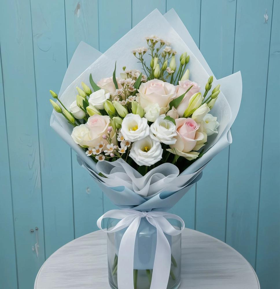 Букет цветов из: Розы и Лизиантусы в Степаньково