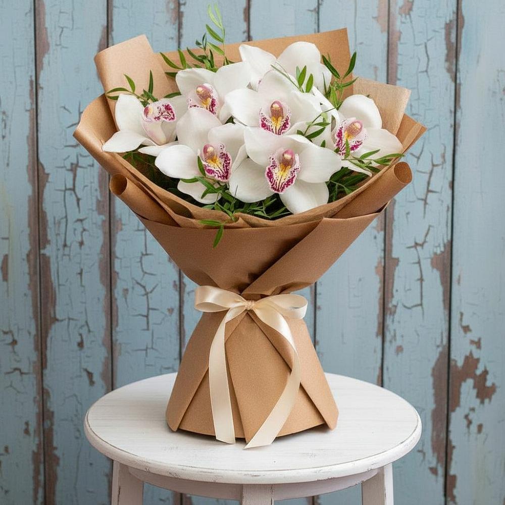 Букет цветов из: Орхидеи и Розы в Степаньково