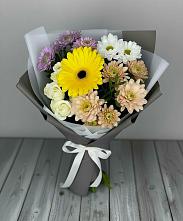 Букет цветов из:  Розы, Герберы и Хризантемы в Степаньково