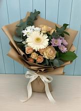 Букет цветов из:  Герберы и Хризантемы в Степаньково