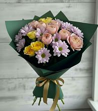 Букет цветов из:  Хризантемы и Розы в Степаньково