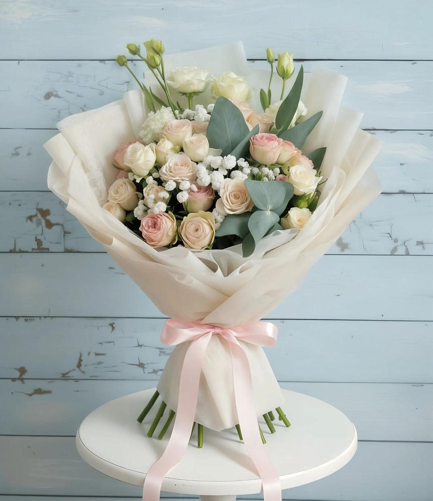 Букет цветов из: Розы и Лизиантусы в Степаньково