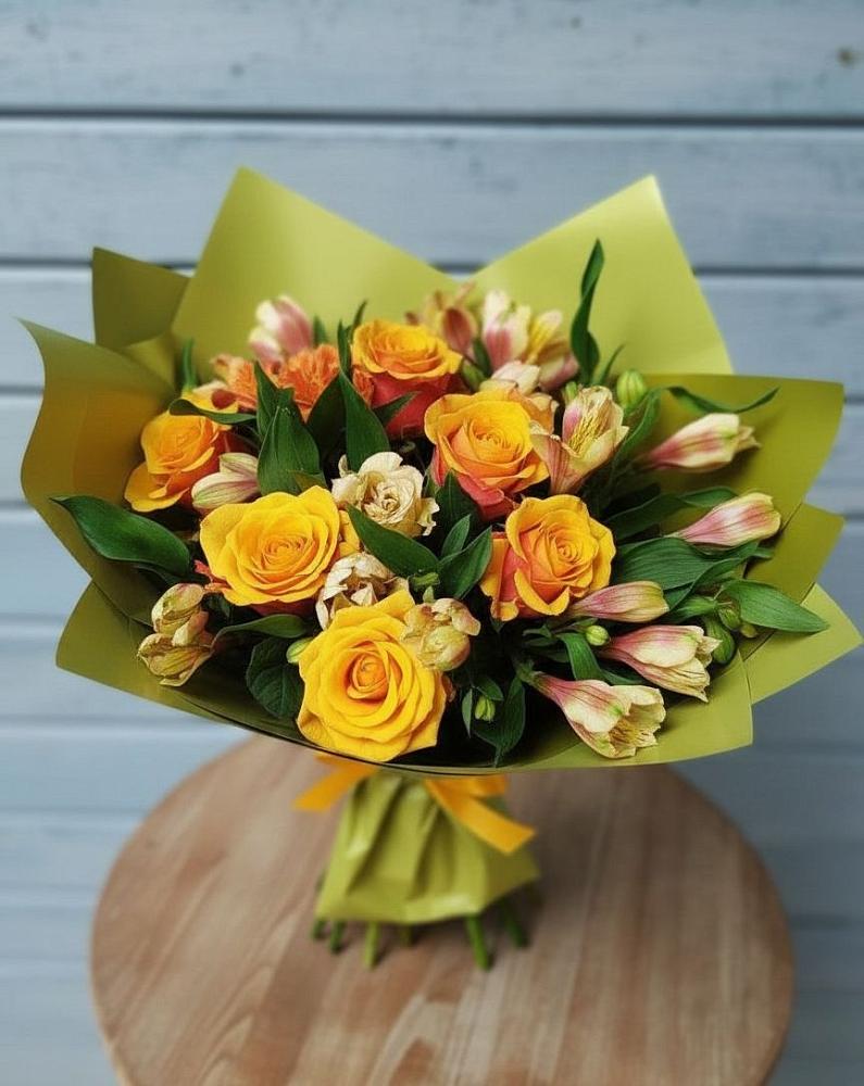Букет цветов из: Альстромерии и Розы в Степаньково