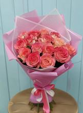 Букет 15 Розовых роз Равель в Степаньково